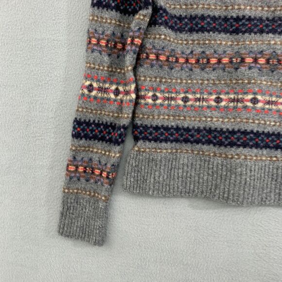 J Crew Sweater Womens Medium Lambs Wool Pullover Aztec Southwestern Winter - Picture 14 of 16